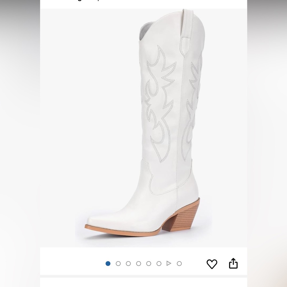 White Western-Style Women's Boots